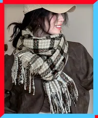 新品 チェック柄 マフラー 大判 ストール 秋冬 人気 ボリューム プレゼント 小物 【送料無料】