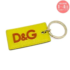 ◆Dolce & Gabbana キーホルダー ゴールド DOLCE & GABBANA Keychain Yellow Rubber DG Logo Gold Brass