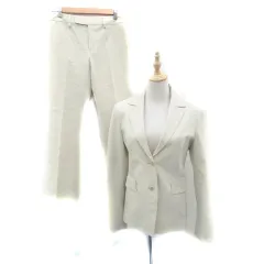 エムケー ミッシェルクラン MK MICHEL KLEIN MK KLEIN＋ スーツ セットアップ 上下 テーラードジャケット ミドル丈 シングル フレアパンツ ロング丈 40 L クリーム色 /HO12のサムネイル