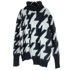 ALEXANDER McQUEEN アレキサンダーマックイーン 19AW ハウンドトゥース タートルネックニットセーター 587011 Q1WXP ホワイト ブラック Sのサムネイル