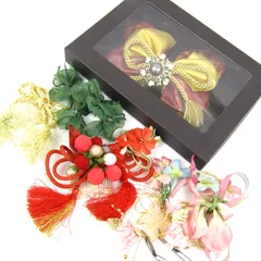 髪飾り 12点セット リボン フラワーモチーフ 和装小物 ヘアアクセサリー まとめて まとめ売り 大量 レディース 【中古】