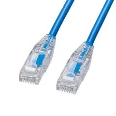 新品 サンワサプライ LANケーブル CAT6A(20m) 配線しやすい やわらかスリム素材 ツメ折れ防止への字ラッチ RJ45コネクタ ブルー KB-SL6AYS-20BL