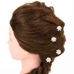 髪飾り Ｕピン 可愛い かんざし 簪 キラキラ パール ラインストーン 花 4点セット 黒留め 訪問着 フォーマル 着物 和装 振袖 成人式 結婚式 卒業式 入園式 卒園式 謝恩会 七五三パーティー W16 263-305 p969　Si