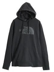 【お得なクーポン配布中!】 ノースフェイス プリント スウェット フード パーカー メンズ L 古着 The North Face プルオーバー トレーナー 裏起毛 アウトドア ブラック