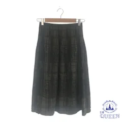 ☆美品 スカート プリーツ ゴム カジュアル ひざ丈 レディース チェック 901-6601 送料無料 古着