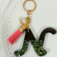 イニシャルキーホルダー レジン P-17 「N」