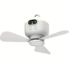 USB充電式リモコン付きハンギングファン、LEDアンバレントライト搭載ポータブル屋外用扇風機、大容量バッテリーで長時間駆動、高速パーソナルクーリングファン、夏のキャンプ必須アイテム