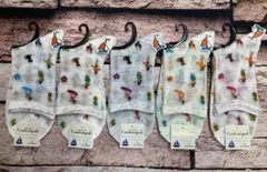 『５足組』快適＆良質！レディース総メッシュ編み麻&レーヨン混クルー丈ソックス(D)５足1,925円が…