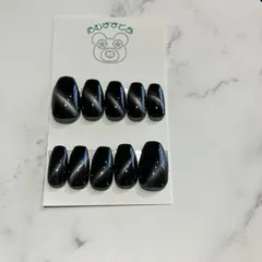 ㉖【ネイルチップ】ジェルネイル マグネットネイル 定番カラー 大人ネイル  シック シンプルネイル ワンポイント 派手すぎない ブラック ライン 推し活 推しカラー オリジナル サイズ変更可 オーダー受付中