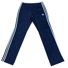 古着 adidas アディダス トラックパンツ 刺繍 トレフォイルロゴ ブラック×ホワイトライン 105サイズ XLサイズ 257-52