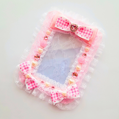 硬質ケース 硬質デコケース 硬質ケースデコ カードケース デコケース 推しカラー ピンク 写真ケース アイドル写真 公式プロマイド写真 B7サイズ L版サイズ 結婚式 卒業式 入学式