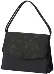 折りたたみ　フォーマル手提げバッグ　バラ柄