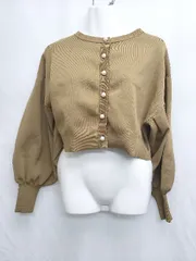 ◇ Θ mysty woman ミスティウーマン 長袖 カーディガン サイズF ブラウン系 レディース P  【1410160014523】