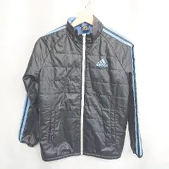 ◇ adidas アディダス キッズ 子供服 薄手 長袖 中綿 ジャケット サイズ150 グレー ブルー 男の子 E  【1407180058217】