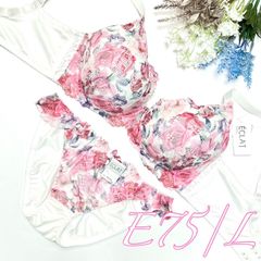脇高花柄レースプリント♡ブラ&ショーツ♡(929101)E75/L
