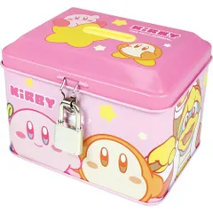 【在庫処分】カギ付き缶バンク ひょっこり 星のカービィ H8.4×W11.3×D8.3cm ティーズファクトリー HK-5542715HY