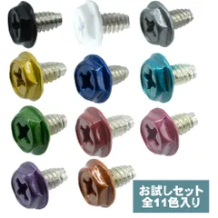 【お試し価格】カラバリネジ 十字穴付き六角インチネジ パソコン 電源 I/Oパネル マザーボード固定 グラフィックカード固定 エスエスエーサービス SN-022AC1 基本の11色各1個入のサムネイル