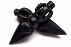 チベット密教法具 フロストブラックオブシディアン プルパ（密教宝剣）独鈷剣 51-52x14-15mm ペンダントトップ 1個売り パワーストーン 天然石 _PR3271