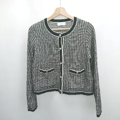 ◇ ⊇ INDEX インデックス 総柄 長袖 カーディガン サイズM ブラック レディース E  【1505290043113】