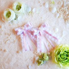 ヘアアクセサリー ヘアクリップ リボンクリップ 量産型 リボン ツインテール ピンク 使い方 簡単 アイドル ヘアアレンジ 結婚式 発表会 卒業式 入学式