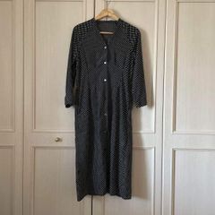 UNITED ARROWS ドット柄 ロングシャツワンピース ネイビー 36 - メルカリ