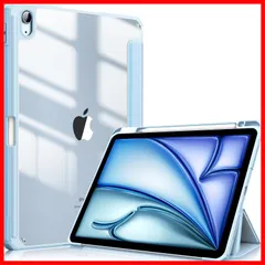 収納可能 ワイヤレス充電対応 Pencil Apple 透明バックカバー 三つ折スタンド インチ 10.9 2022/2020 スリープ機能 ケース ケース 5/4 軽量 Air Air 薄型 / / 第6世代) 傷つけ防止 (2024 M2 第7世代) PU
