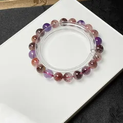 逸品 EU製 ★スーパーセブン★パワーストーン ブレスレット 天然石 綺麗 お守り 8.3-8.8mm ZB8959