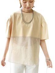 [シップス レディース] SHIPS for women カットソー 裾シアーコンビカットソー レディース 312312880 Beige1