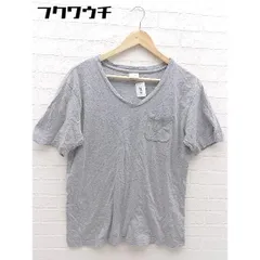 ◇ Champion チャンピオン 単色タグ ロゴ刺繍 半袖 Vネック Tシャツ カットソー サイズL グレー メンズ 【中古】 【1002801583118】