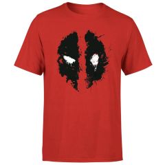 マーベル デッドプール スプラットフェイスTシャツ - レッド