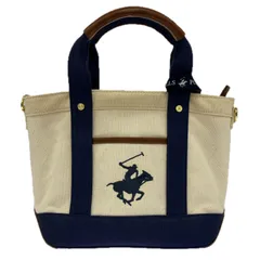 BEVERLY HILLS POLO CLUB ビバリーヒルズポロクラブ 2WAYトートバッグ/オフホワイト×ネイビー