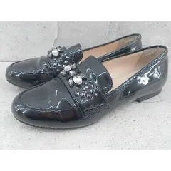 ◇ JILLSTUART ジル スチュアート スタッズ ビジュー ローファー シューズ 22 1/2 ブラック レディース  【中古】 【1002797831903】のサムネイル