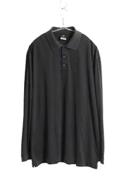 【お得なクーポン配布中!】 00s ナイキ ゴルフ 長袖 ポロシャツ メンズ L 古着 オールド 長袖シャツ スウッシュ ワンポイント カットソー FITDRY スムース シンプル 黒