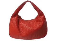 BOTTEGA VENETA ボッテガヴェネタ イントレチャート ホーボー ワンショルダーバッグ 115653 レザー レッド 美品 中古 4b003032