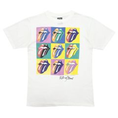 中古 ローリングストーンズ 初来日 スティールホイールズ 1990 東京ドーム ツアーTシャツ クリーニング済み メンズL 白