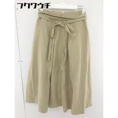 ◇ BEAMS HEART ビームス ハート ウエストリボン ヘリンボーン柄 膝下丈 フレア スカート ベージュ レディース  【1109140015291】