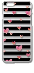 【新品未使用】iPhone6 Plus / 6s Plus アイフォン6sプラス クリア ハードケース ( ハート＆ボーダー(ブラック) ) ハート ボーダー cl-iphone6splus-146