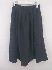 ◇ nano universe ナノ ユニバース シンプル ロング フレア スカート サイズ38 ブラック レディース P  【1305060005286】