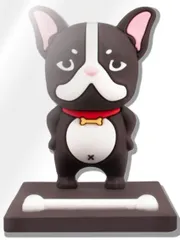 CIOP 【 どうぶつ スマホスタンド (ブラック 01) フレンチ ブルドッグ アニメ キャラクター 】 スマホ立て かわいい 可愛い おしゃれ フィギュア 卓上 iphone/ipad/タブレットパソコン 
