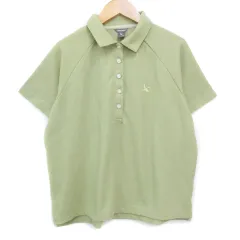 エディーバウアー EDDIE BAUER ポロシャツ 半袖 ポロカラー ロゴ刺? S 黄緑 ライトグリーン /FF40のサムネイル
