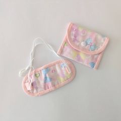 【キルト芯】子供用アイマスク　モンテッソーリおしごと目隠しアイマスク(ケース付き)　裏地付きお名前書くだけアイマスク【ゆめかわバブルリボン】 #入園準備　#通園グッズ　#キッズアイマスク　#モンテッソーリ　#おしごと　#目隠し　#子供用アイマスク　#感覚教具