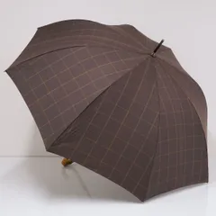 傘 MACKINTOSH PHILOSOPHY マッキントッシュフィロソフィー USED美品 チェック ブラウン メンズ 紳士傘 大判 ジャンプ 65cm S1743