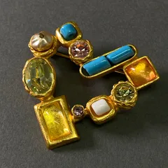 a24 Christian Lacroix クリスチャンラクロワ クリスタルビジュー ハート型 ブローチ ゴールド フランス製 アクセサリー レトロ Vintage ヴィンテージのサムネイル
