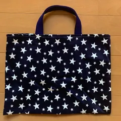 星柄　内ポケット付きレッスンバッグ　ハンドメイド