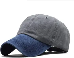 Capprecier キャップ 帽子 無地 メンズ レディース バイカラー 調節可能 春 夏 秋 冬 オールシーズン UVカット 日除け 紫外線対策 カジュアル おしゃれ ファッション 男女兼用 コットン(ネイビー/グレー,  60.0 cm)