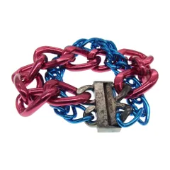 ラフシモンズ バイカラー ヴィンテージ加工 2連 チェーン ブレスレット【中古】のサムネイル