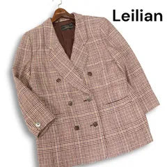 Leilian レリアン プラスハウス 秋冬 ドイツ生地 シルク混 ウール ツイード ダブル ジャケット Sz.XL以上 レディース 大きい