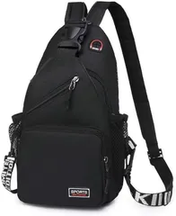 Fuji-cellar ボディバッグ 3Way 韓国 肩ひも セパレート 斜めがけ ショルダーバッグ リュック 肩掛け オックスフォード(ブラック)