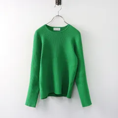 ヒューマンウーマン HUMAN WOMAN コンパクトリブニットトップス  M/グリーン トップス 長袖プルオーバー【2400014387933】