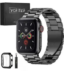 ★[YOFITAR] for Apple Watch バンド 保護ケース付き ステンレス製 アップルウォッチ 交換ベルト Apple Watch （42mm(series 3/2/1)，ブラック）